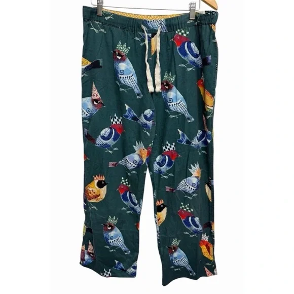 Anthropologie Colorful Bird Print Pajama Pants - Picture 3 of 13